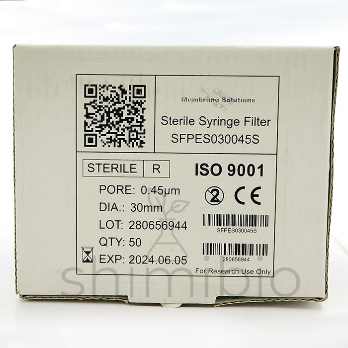 فیلتر سرسرنگی 0.45 میکرون PES قطر 30mm استریل Membrane Solution